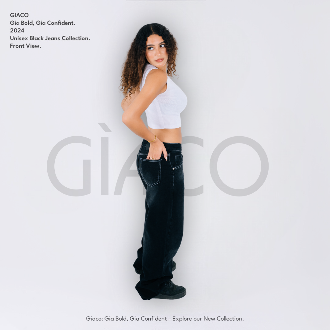 Black Stitched Denim Women