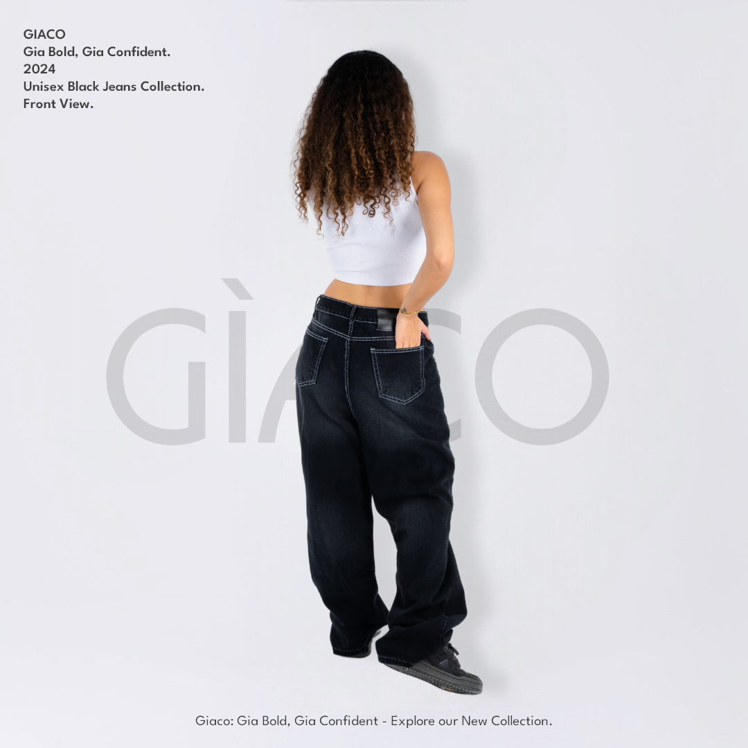Black Stitched Denim Women