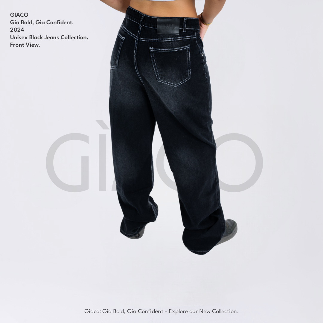 Black Stitched Denim Women